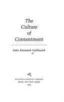 Tapa de The culture of contentment