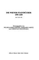 Tapa de Die Wiener Stadtbücher 1395-1430