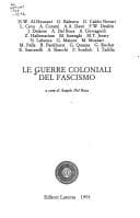 Tapa de Le Guerre coloniali del fascismo