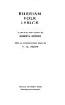 Tapa de Russian folk lyrics