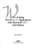 Tapa de Developing Windows 3.1 applications with Microsoft C/C++