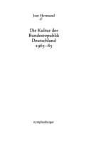 Tapa de Die Kultur der Bundesrepublik Deutschland 1965-85