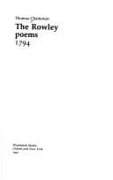 Tapa de The Rowley poems 1794