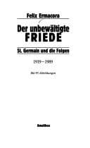 Tapa de Der unbewältigte Friede