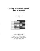 Tapa de Using Microsoft Word for Windows