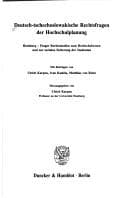 Tapa de Deutsch-tschechoslowakische Rechtsfragen der Hochschulplanung