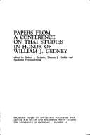 Tapa de Papers from a conference on Thai studies in honor of William J. Gedney