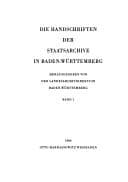Tapa de Die Handschriften der Sammlung J1 im Hauptstaatsarchiv Stuttgart
