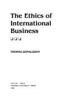 Tapa de The ethics of international business