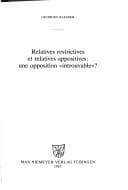 Tapa de Relatives restrictives et relatives appositives