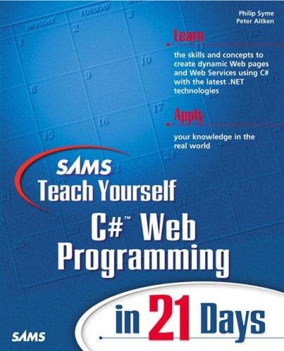 Tapa de Sams teach yourself C♯ Web programming in 21 days