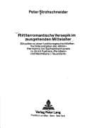 Tapa de Ritterromantische Versepik im ausgehenden Mittelalter