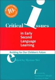Tapa de Critical Issues in Eary Second Language Learning