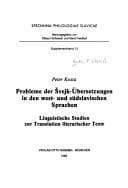 Tapa de Probleme der Švejk-Übersetzungen in den west- und südslavischen Sprachen