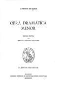 Tapa de Obra dramática menor