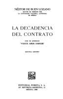 Tapa de La decadencia del contrato