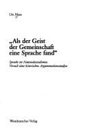 Tapa de "Als der Geist der Gemeinschaft eine Sprache fand"