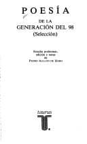 Tapa de Poesía de la generación del 98
