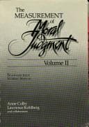 Tapa de The measurement of moral judgment