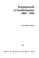Tapa de Komparatistik in Grossbritannien, 1800-1950