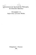 Tapa de Dimensionen der Sprache in der Philosophie des Deutschen Idealismus