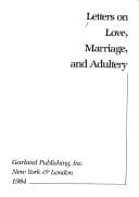 Tapa de Letters on love, marriage, and adultery