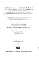Tapa de Briefe und Notizen Robert und Clara Schumanns