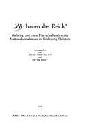 Tapa de "Wir bauen das Reich": Aufstieg und erste Herrschaftsjahre des Nationalsozialismus in Schleswig-Holstein (Quellen und Forschungen zur Geschichte Schleswig-Holsteins) (German Edition)