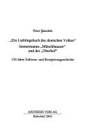 Tapa de Ein Lieblingsbuch des deutschen Volkes: Immermanns "M unchhausen" und der "Oberhof": 150 Jahre Editions- und Rezeptionsgeschichte