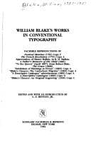 Tapa de William Blake's works in conventional typography