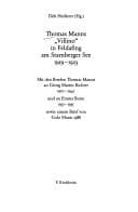 Tapa de Thomas Manns "Villino" in Feldafing am Starnberger See: 1919-1923; mit den Briefen Thomas Manns an Georg Martin Richter 1901-1942 u. Emma Bonn 1931-1935, sowie e. Brief von Golo Mann 1988