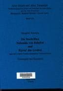 Tapa de Die Inschriften Nabonids von Babylon und Kyros des Grossen samt den in ihrem Umfeld entstandenen Tendenzschriften: Textausgabe und Grammatiken