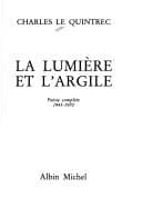 Tapa de La lumière et l'argile