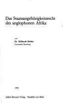 Tapa de Das Staatsangehörigkeitsrecht des anglophonen Afrika