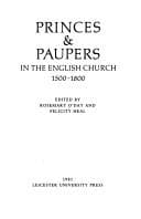 Tapa de Princes & paupers in the English Church, 1500-1800