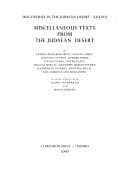 Tapa de Miscellaneous texts from the Judaean Desert