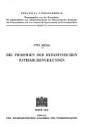 Tapa de Die Prooimien der byzantinischen Patriarchenurkunden