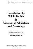 Tapa de Contributions by W. E. B. Du Bois in government publications and proceedings