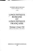 Tapa de Linguistique romane et linguistique française
