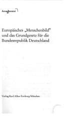 Tapa de Europäisches "Menschenbild" und das Grundgesetz für die Bundesrepublik Deutschland