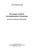 Tapa de Die Synopse als Mittel universalhistorischer Orientierung
