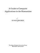 Tapa de A guide to computer applications in the humanities