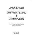Tapa de One night stand & other poems