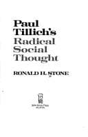 Tapa de Paul Tillich's radical social thought
