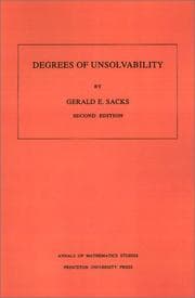 Tapa de Degrees of Unsolvability. (AM-55) (Annals of Mathematics Studies)