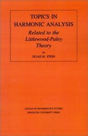 Tapa de Topics in harmonic analysis, related to the Littlewood-Paley theory