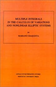 Tapa de Multiple integrals in the calculus of variations and nonlinear elliptic systems