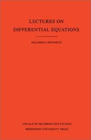 Tapa de Lectures on Differential Equations. (AM-14) (Annals of Mathematics Studies)