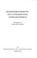Tapa de Begriffsbestimmung des literarischen Expressionismus