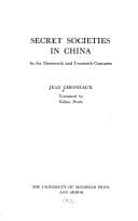 Tapa de Sociétés secrètes en Chine